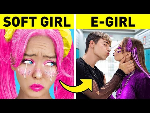 Extremes MAKEOVER vom armen SOFT-GIRL zum BELIEBTEN E-GIRL für meinen E-BOY Schwarm