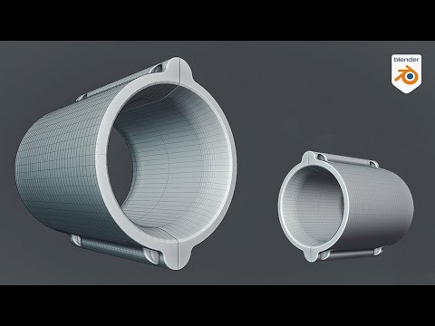 Hard Surface Modeling TUTORIAL in Blender - Cylinders & Booleans