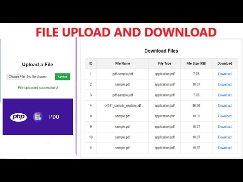 Upload and Download file using PHP PDO and MYSQL Database