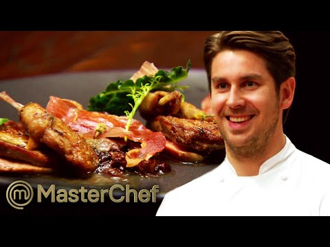 Chef John Lawson's Pan-fried Quail with Braised Radicchio and Pancetta | MasterChef Australia