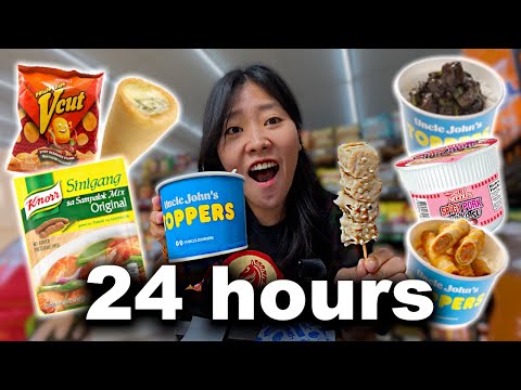 I Ate Only Filipino Convenience Store Food for 24 Hours 🇵🇭 (Uncle John's Challenge)