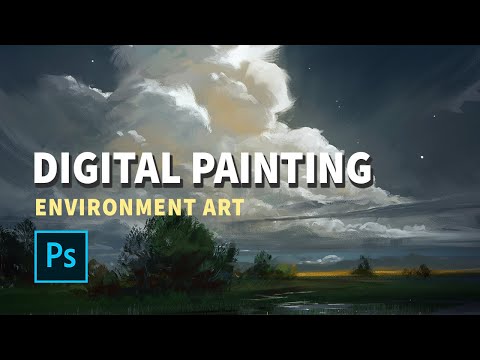 Digital Landscape Painting - Clouds - Time Lapse