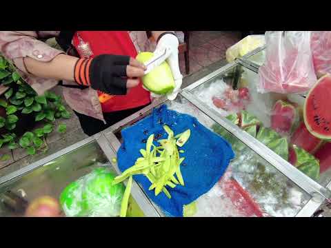 Crazy speed! Amazing Fruit Cutting Ninja From Bangkok - Thai Street Food