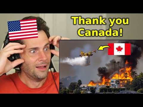 American Reacts to Canadian Water Bombers Saving Los Angeles