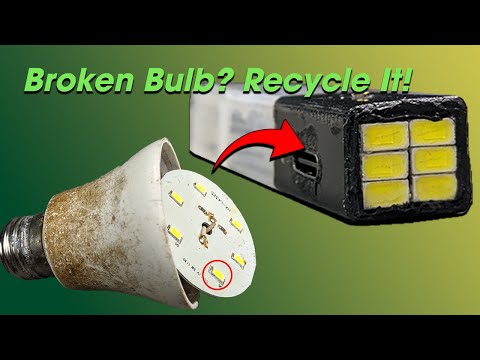DIY Mini Flashlight From Broken LED Bulb and Battery
