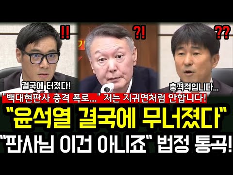 "윤석열 결국에 무너졌다" "판사님 이건 아니죠" 법정 통곡!