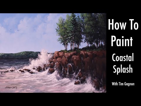 How To Paint - Coastal Splash, full acrylic ocean painting lesson from the archives with Tim Gagnon