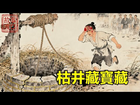 乞兒被诬陷偷吃祭品被毒打，连忙躲進古井避難，谁知井底竟藏着前朝藏寶窟！帶出一袋金珠，全村人傻眼了！【故事渡口】#民間故事 #故事分享 #故事