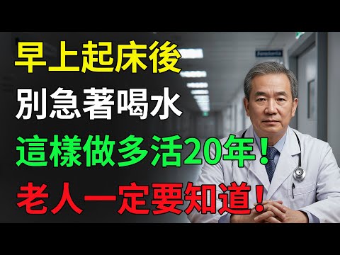 醫師警告：起床後別急著喝水！這3個晨間壞習慣害你早衰，改掉可多活20年！