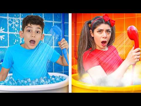 Sara Ice Girl vs Jason Ice Boy | Hot & Cold Challenge