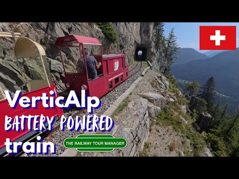 Swiss Battery-powered train - VerticAlp, Emosson. Stunning footage & scenery! 🇨🇭