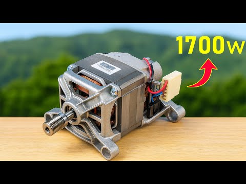 Free Source That Billions of People Don't Know, Powerful Electricity from Washing Motor