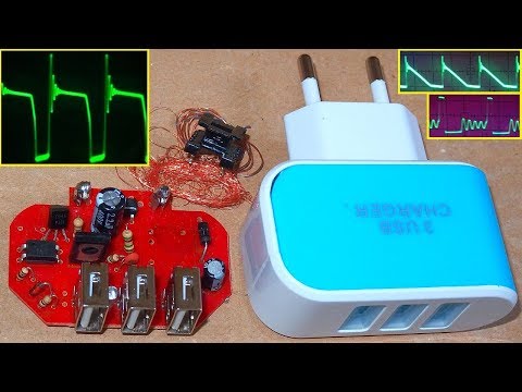 Deadly 3-USB Charger (test, teardown, schematic, oscilloscope measurements)