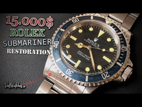 Crazy Transformation - 1970s Rolex Submariner 5513 Restoration - Rolex Oyster Stretchrepair - ASMR