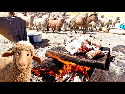 “Village Life Cooking 🍃 | Milking Sheep 🐑 & Campfire BBQ in Nature 🔥🍖“Rustic Village Adventure 🌿”