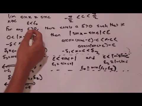 15. Limit of the Sine Function, Epsilon Delta Proof
