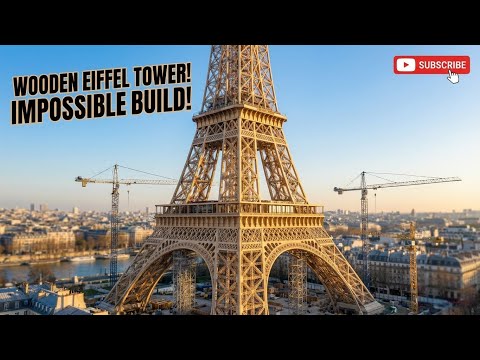 Explore the Construction Process of a Giant Wooden Eiffel Tower !
