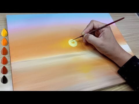 Beach for a Peaceful Walk / Acrylic Painting for Beginners