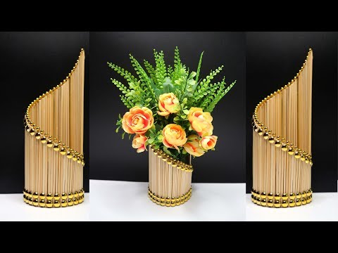 Ide Kreatif Vas bunga Cantik Dari Tusuk sate !