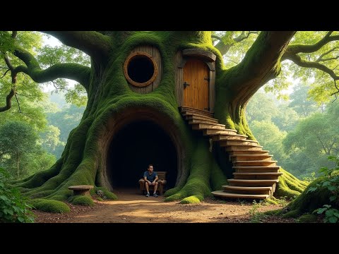 Ultimate Forest Shelter Inside a Giant Tree | Full Survival Build
