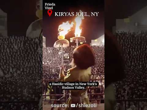 Epic Lag Baomer bonfire in Hasidic village