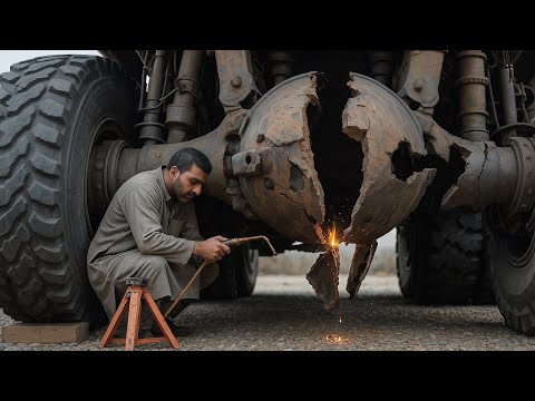 Overloaded Pakistani Truck’s Axle, Bearings & Bushes Broke – Fully Fixed by Skilled Desi Mechanic