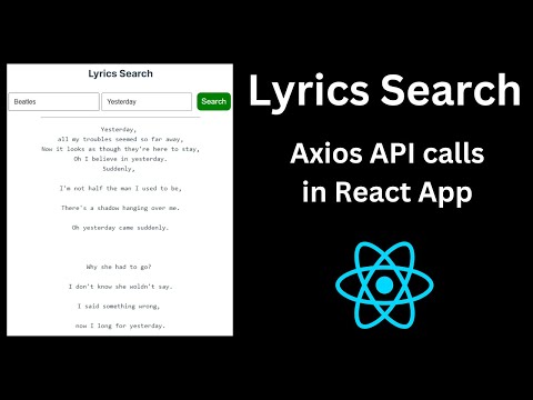 Create Lyrics Search App in React | ReactJS Tutorial with API Calls, Axios, and async/await