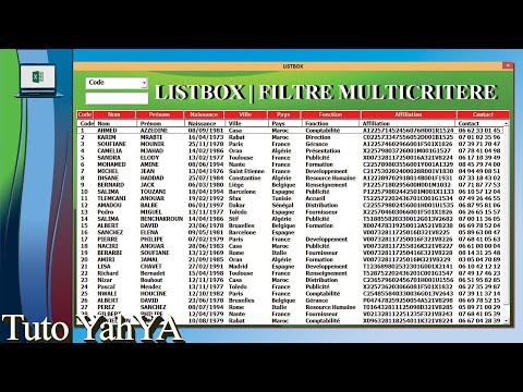 LISTBOX FILTRE MULTI CRITERE | FORMULAIRE , USERFORM EXCEL VBA