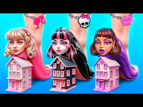 We bouwen een geheime Kamer! Barbie vs Bratz vs Monster High!