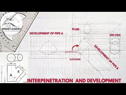 INTERPRETATION, Interpenetation, Curve of Intersection, Development Of Pipes of Unequal Diameter