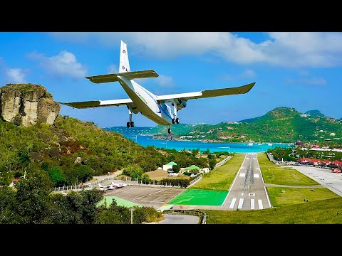 Crazy landing at St Barts | Cockpit view (4K) | World's most dangerous airport