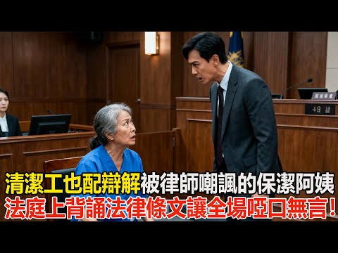 清潔工也配辯解？ 被律師嘲諷的保潔阿姨，法庭上背誦法律條文，全場啞口無言！#爽文