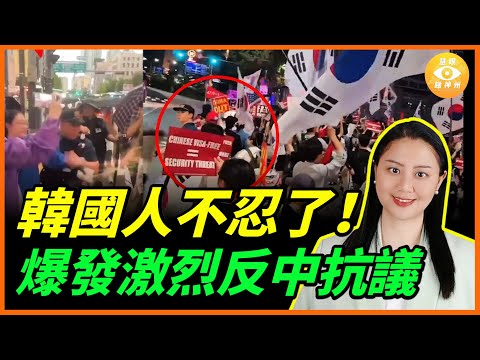 韓國人不忍了！爆發强激烈反中抗議，中國小粉紅擾亂游行，恐被遣返……