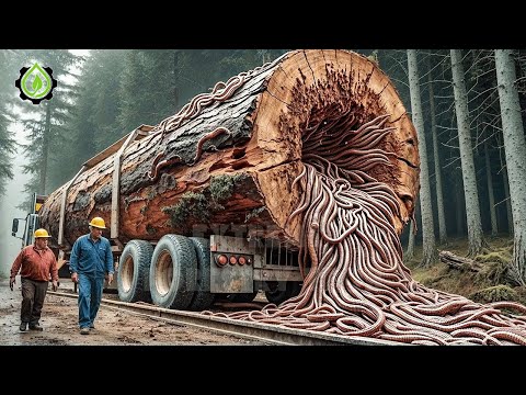 Extreme Dangerous Big Logging Wood Truck Driving Skill | Fastest Chainsaw Cutting Tree Machines #2