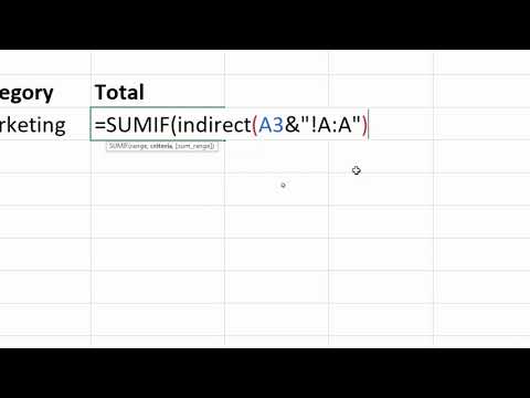 SUMIF with INDIRECT Function for Dynamic Sheet and Table References