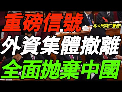 重磅信号！外资集体撤离，全面抛弃中国！北大周其仁警告，中国经济更危险了！