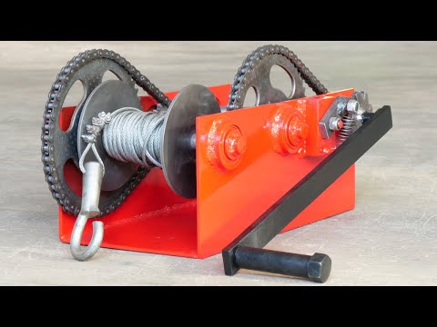 How To Make A Manual Winch | Homemade Powerful Manual Winch | Homemade Winch | DIY Winch