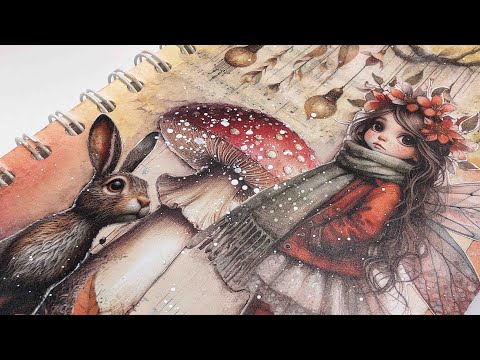 Mini Art Journal Page (2) - #maremicollagebooks 🍁🧡🍂 'Autumn Stories'