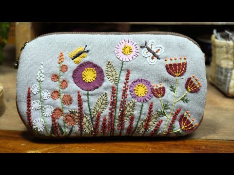 Embroidery with Fabric Scraps – Patchwork Eyeglass Bag Idea