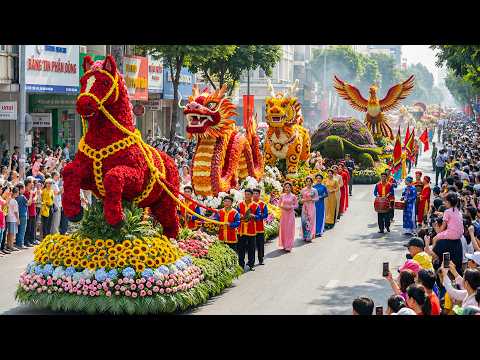 Vietnam New Year Parade in Ho Chi Minh City 2026 | Biggest Festival Floats, Dancers, Drums