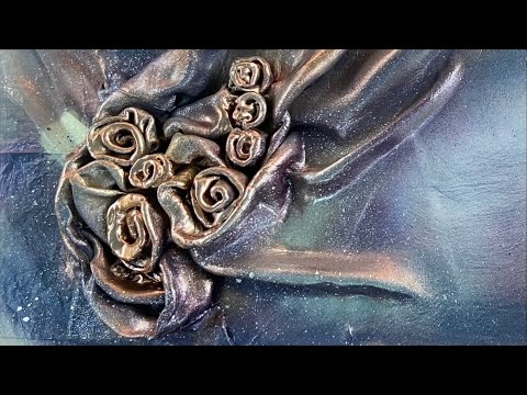 Romantiche rose con pasta modellante ( Das) e vernice acrilica in 3D