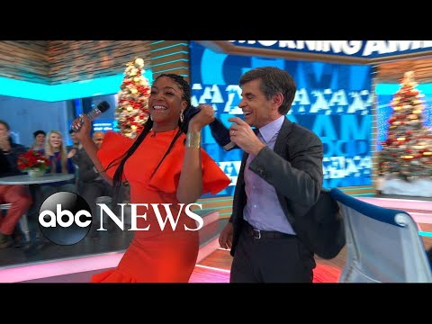 Tiffany Haddish thanks her bullies for making her rich, forces George Stephanopoulos to dance