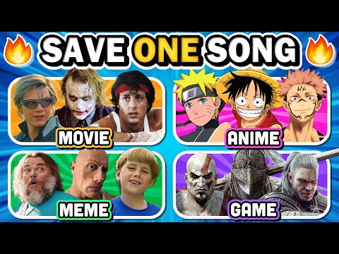 Save One Song🤩🎞️🎮 Movie, Anime, Meme, Game  | Music Quiz 2025