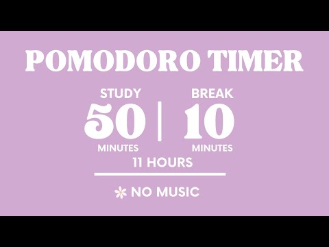 📚STUDY WITH ME FOR 11 HOURS  | 50 MINS STUDY / 10 MINS BREAK | NO MUSIC | WITH ALARMS