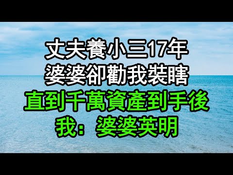 丈夫養小三17年，婆婆卻勸我裝瞎，直到千萬資產到手後，我：婆婆英明#深夜淺讀 #為人處世 #生活經驗 #情感故事