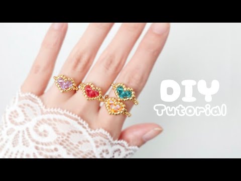 DIY❤️ Cute Heart Motif Bead Ring Perfect for Valentine's Day Step-by-Step Tutorial | for Beginners