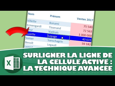 COMMENT SURLIGNER LA LIGNE DE LA CELLULE SÉLECTIONNÉE SUR EXCEL - TECHNIQUE AVANCÉE
