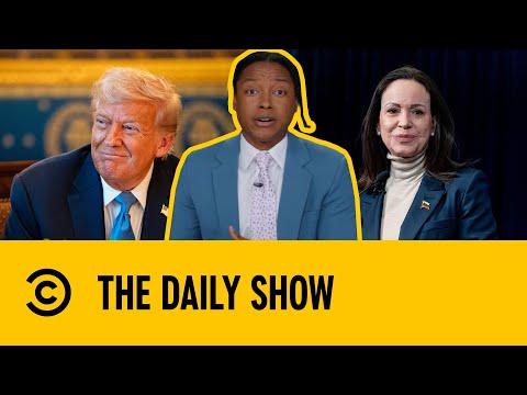 Trump Accepts Nobel Medal from Venezuelan Opposition Leader | The Daily Show