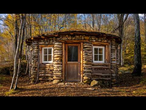 Building a Survival Cabin in the Wilderness With Only Basic Tools