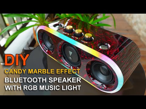 DIY Bluetooth Speaker With RGB Music Light | Candy Marble Effect from PVC Tube